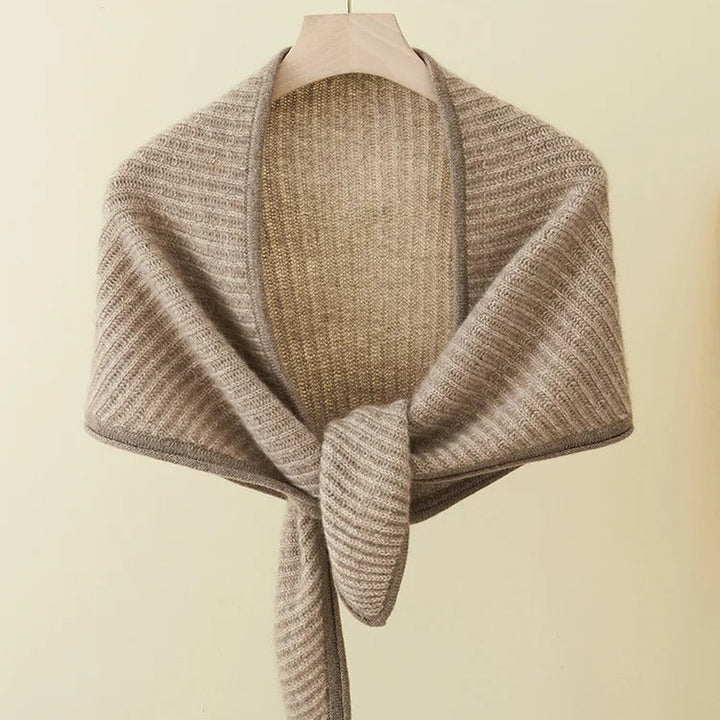 Audrey Cashmere Ribbed Triangle Scarf — image 4