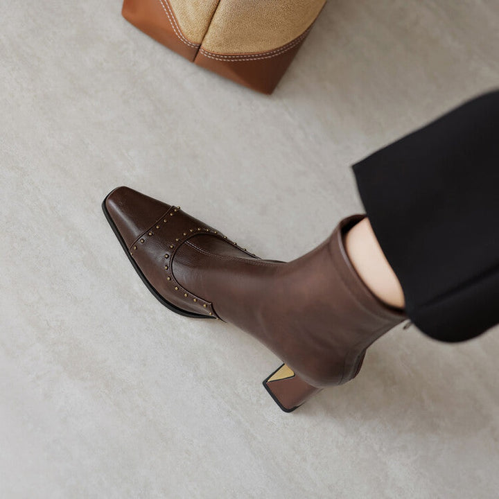 Donna Square Toe Ankle Boots — image 4