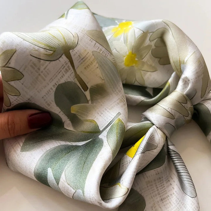 Daisy Mulberry Silk Square Scarf — image 4
