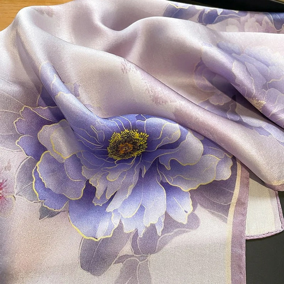 Hyacinth Mulberry Silk Square Scarf — image 4