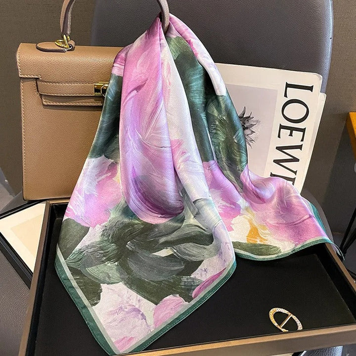 Azalea Mulberry Silk Square Scarf — image 5