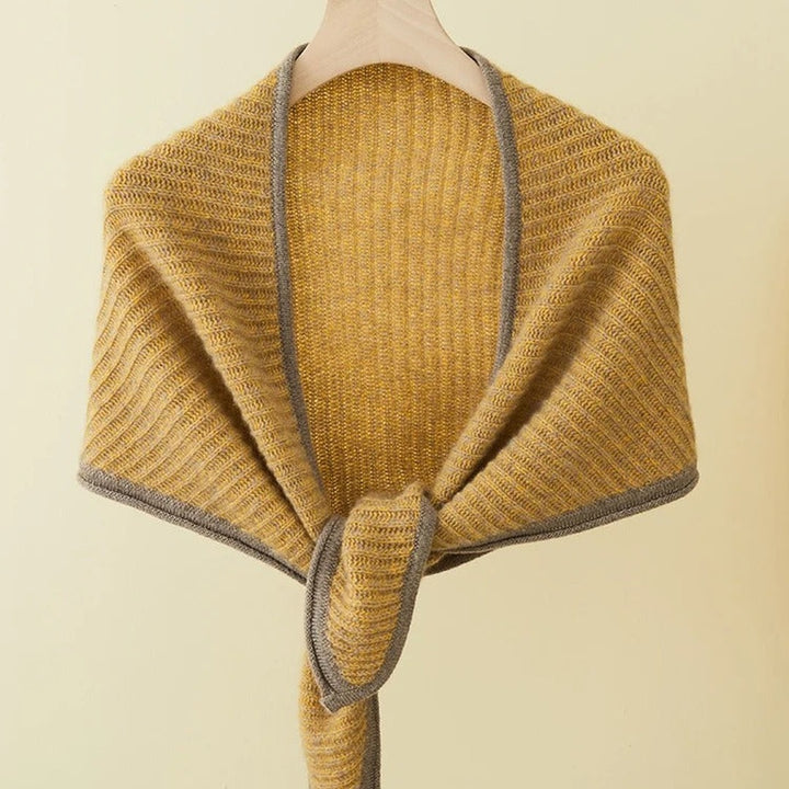 Audrey Cashmere Ribbed Triangle Scarf — image 5