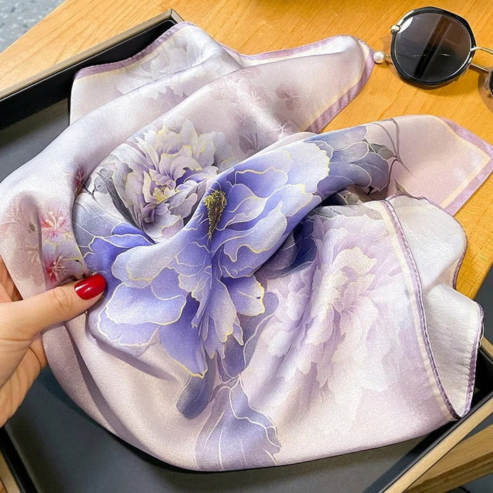 Hyacinth Mulberry Silk Square Scarf — image 6