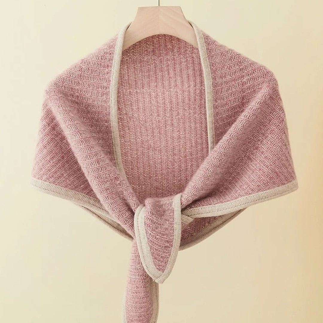 Audrey Cashmere Ribbed Triangle Scarf — image 6