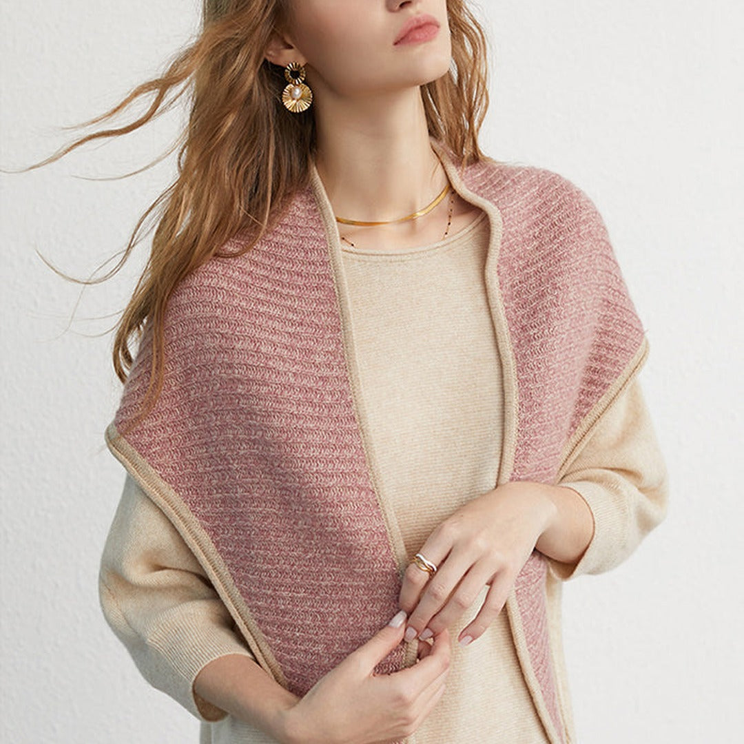 Audrey Cashmere Ribbed Triangle Scarf — image 7