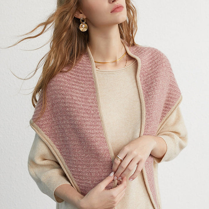 Audrey Cashmere Ribbed Triangle Scarf — image 7