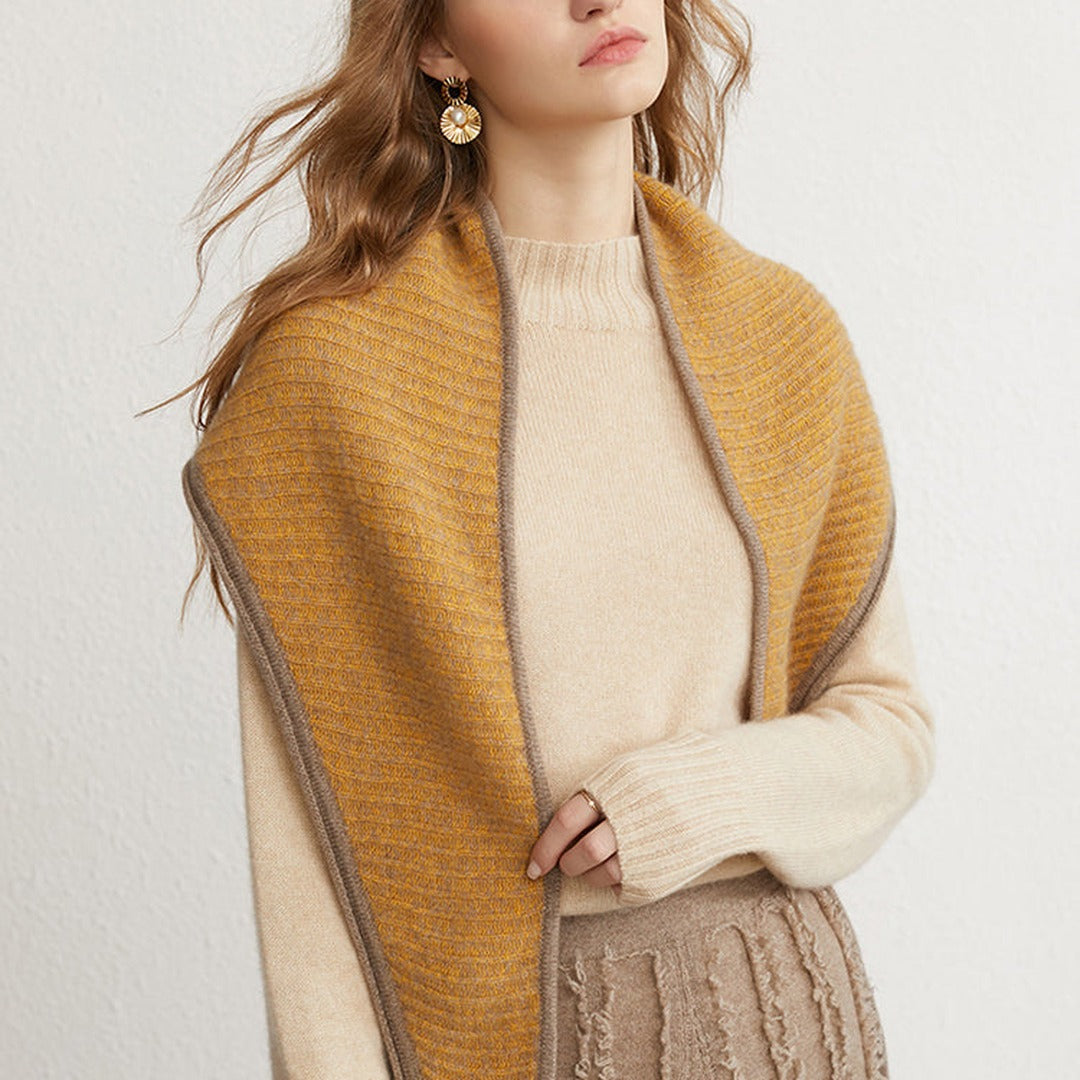 Audrey Cashmere Ribbed Triangle Scarf — image 8