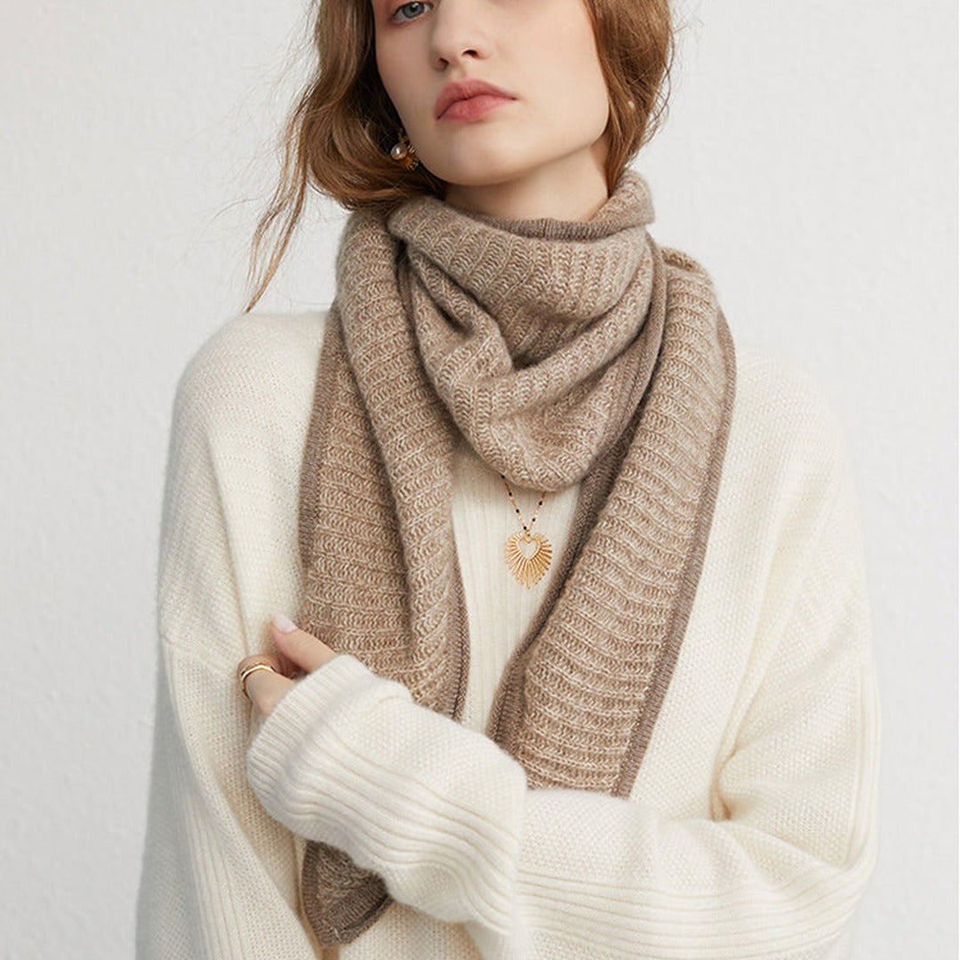 Audrey Cashmere Ribbed Triangle Scarf — image 9