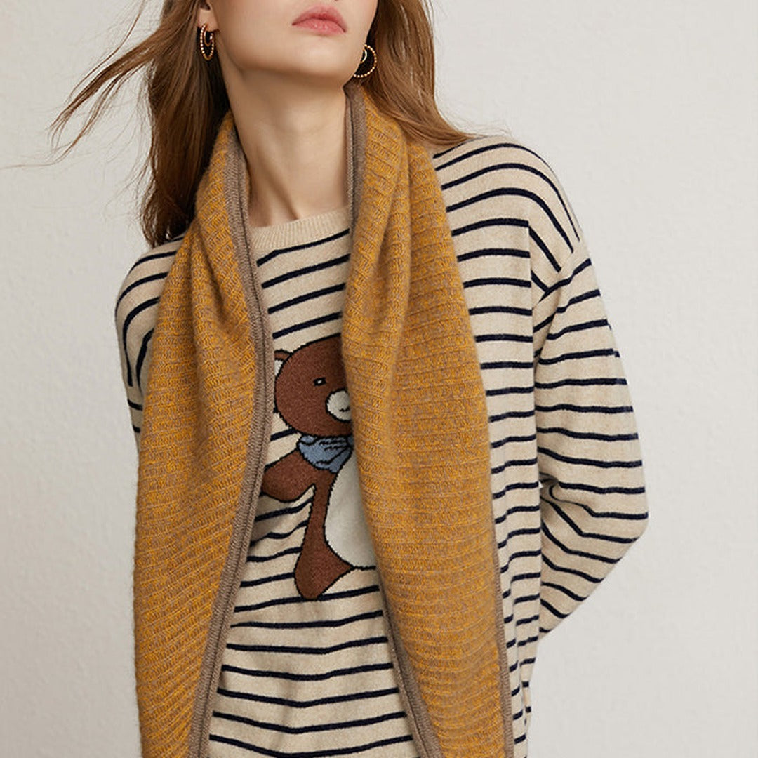 Audrey Cashmere Ribbed Triangle Scarf — image 10