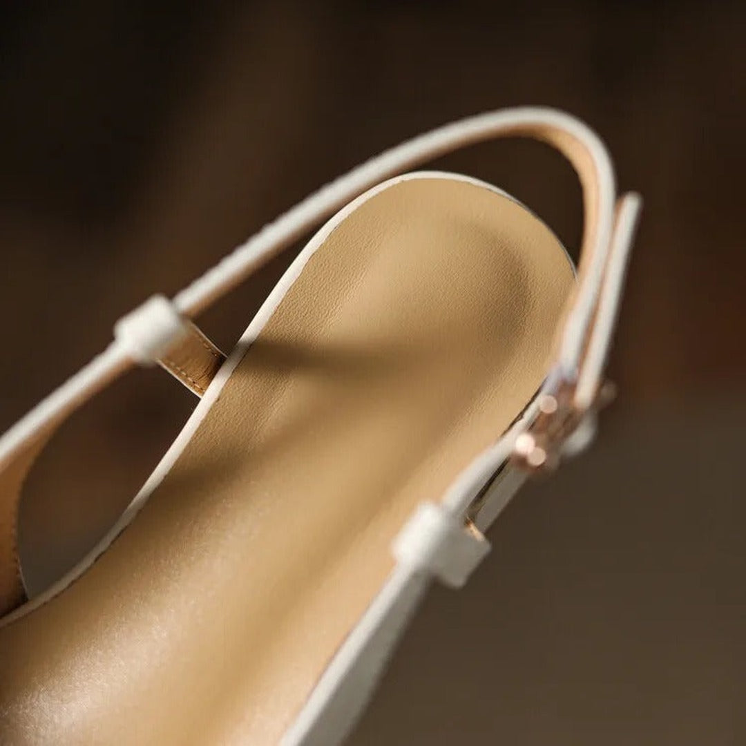 Gemma Square Toe Chunky Heel Slingback Pumps — image 11