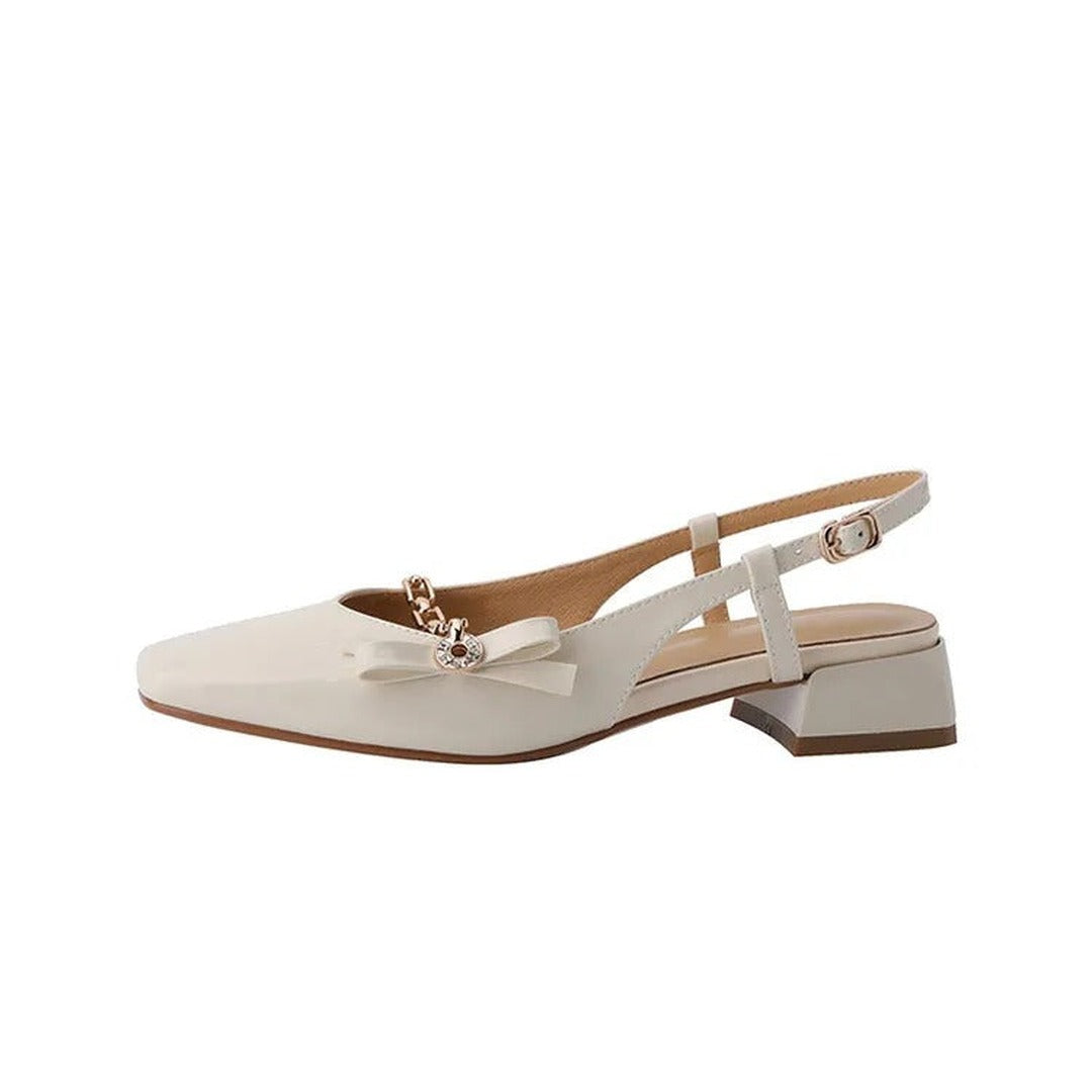 Gemma Square Toe Chunky Heel Slingback Pumps — image 18