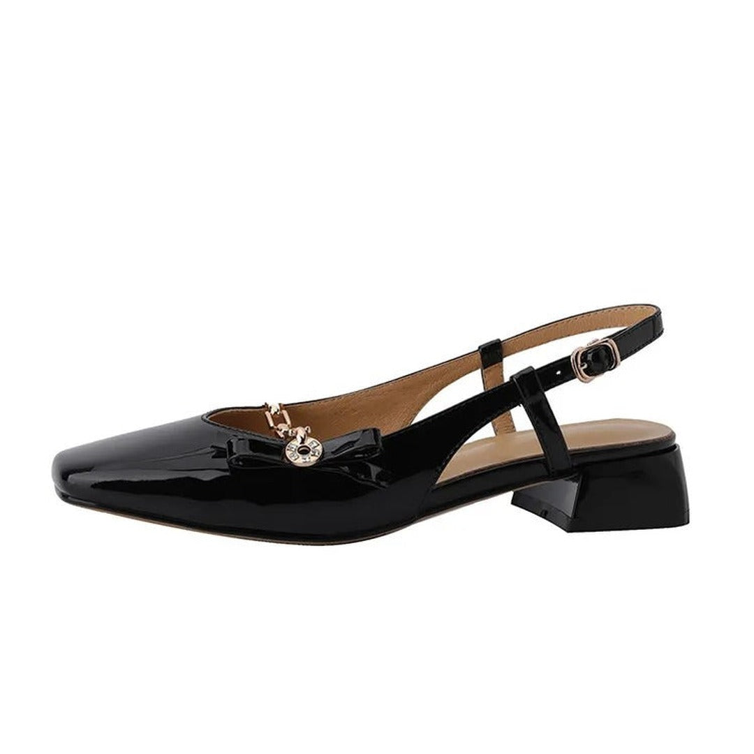Gemma Square Toe Chunky Heel Slingback Pumps — image 19