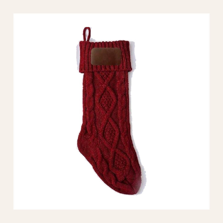 Noelle cable-knit stocking in burgundy