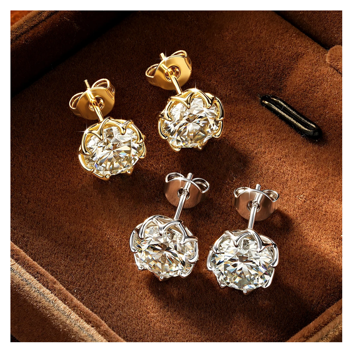 Stella studs in white gold tone and yellow gold tone