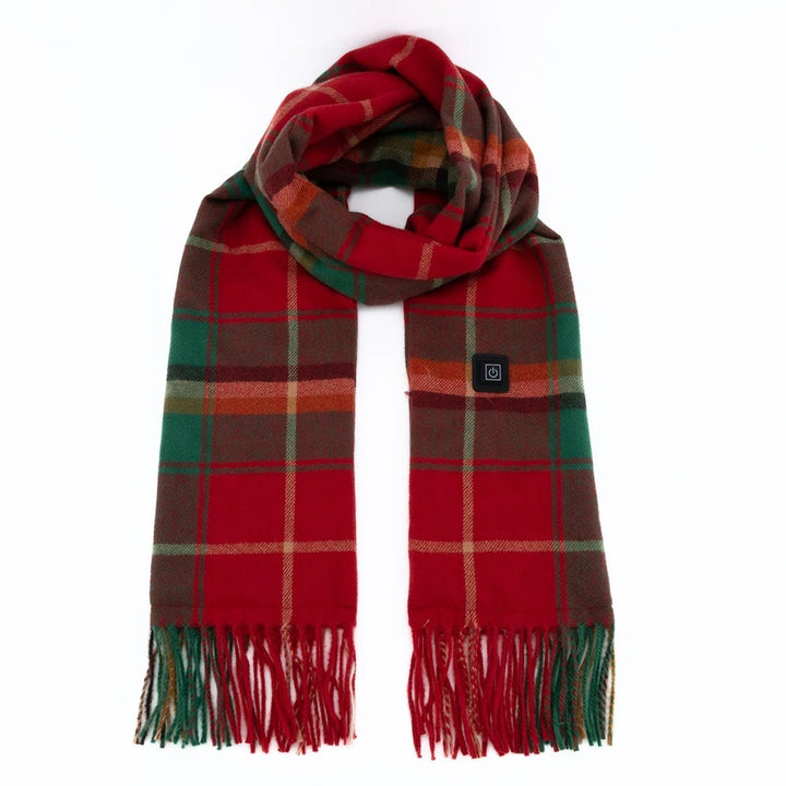 Tilda Heated Plaid Scarf in Christmas Plaid