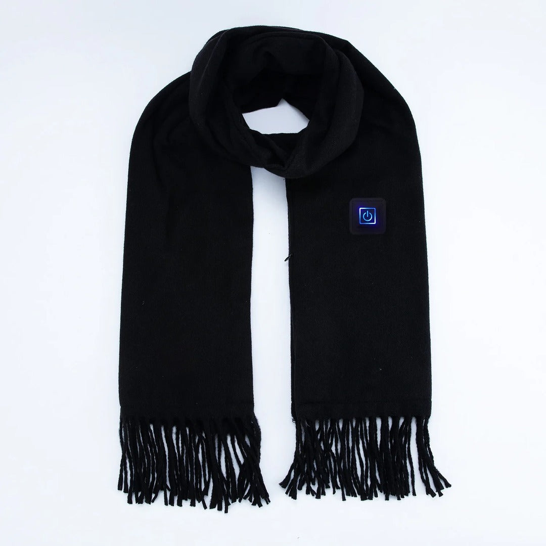 Tilda Heated Plaid Scarf in Black